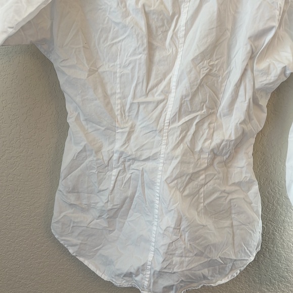 Lauren Ralph Lauren Cotton Puffed Long Sleeves Button Down Self-Tie Front Shirt - Picture 13 of 15